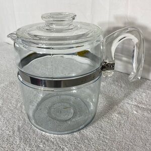Vintage Pyrex Flameware Glass Coffee Percolator Stovetop Coffee Pot